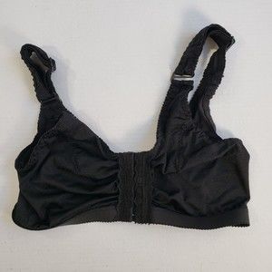 Womens Front Close Wirefree Bra Size 32 Stretch Adjustable Straps Black